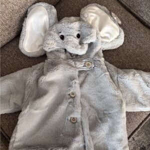 Bearington Baby Lil' Spout Gray Elephant Hooded Coat, 6-12 Months